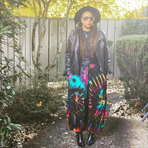 Tye Die Harem Pants -Black Rainbow - Picture 3 of 10